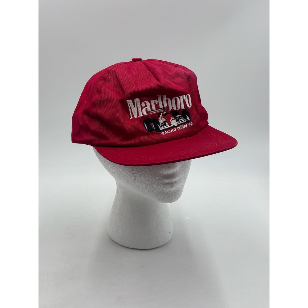 Vintage Marlboro Racing Team 92 Snapback Hat Red Vanguard F1 Formula One Cap